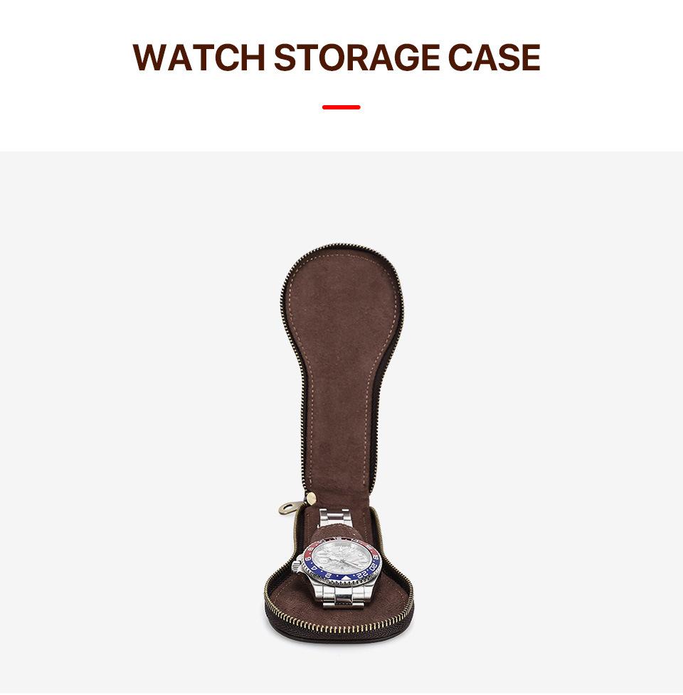 Vintage Leather Watch Travel Case